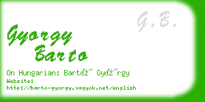 gyorgy barto business card